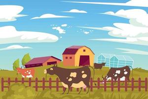 composition de vaches agricoles écologiques vecteur