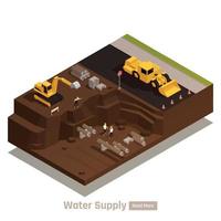 composition isométrique de l'alimentation en eau vecteur