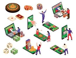 jeu d'icônes de casino en ligne vecteur