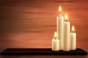 bougies sur fond de table vecteur
