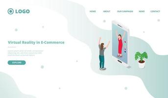 vr virtual reliity pour les achats de commerce électronique pour le site Web vecteur