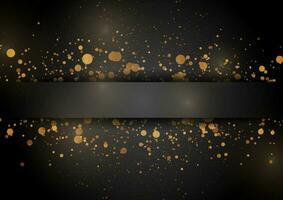 d'or brillant pétillant particules sur noir Contexte vecteur