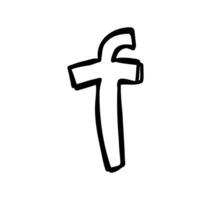Facebook comme app icône griffonnage style logo. social médias icône sur blanc Contexte vecteur