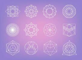 sacré géométrie symboles collection. branché, abstrait, alchimie, spirituel, mystique éléments ensemble. vecteur