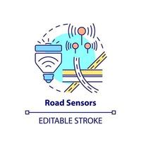 icône de concept de capteurs routiers vecteur