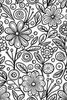 abstrait noir blanc floral vecteur