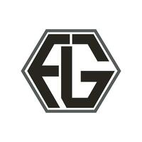 logo de lettre fg vecteur