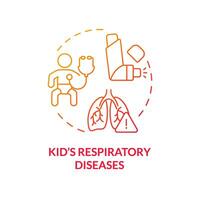 2d pente icône des gamins respiratoire maladie concept, isolé vecteur, illustration représentant parentalité les enfants avec santé questions. vecteur