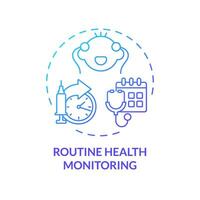 2d pente icône routine santé surveillance concept, isolé vecteur, illustration représentant parentalité les enfants avec santé questions. vecteur