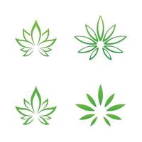 ensemble de symboles de signe de cannabis vecteur