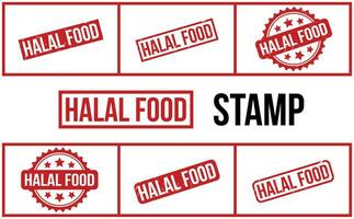 halal nourriture caoutchouc timbre ensemble vecteur