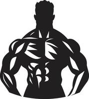 force dans ombres bodybuilder silhouette noir acier physique vecteur muscle la maîtrise