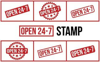ouvert 24 sept caoutchouc timbre ensemble vecteur