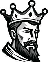 Royal emblème monochromatique vecteur portrait de noble autorité trône pièce magnificence noir vecteur art célébrer Royal présence