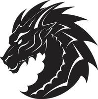 ailes de obscurité monochromatique vecteur dragon déchaîné Feu et fureur noir dragons rugir dans monochrome vecteur