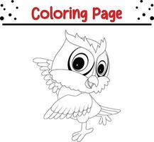 mignonne hibou coloration page pour des gamins vecteur