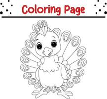 mignonne oiseau coloration page pour enfants. animal coloration livre pour les enfants. vecteur