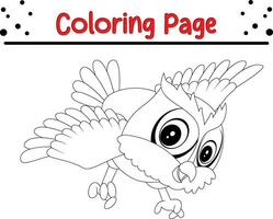 mignonne hibou coloration page pour des gamins vecteur