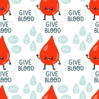du sang don sans couture modèle avec griffonnage ligne éléments. monde du sang donneur journée. vecteur illustration pour la toile page, bannière, impression médias.