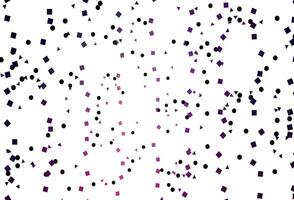 modèle vectoriel violet clair, rose avec cristaux, cercles, carrés.
