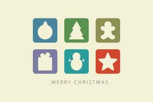 Noël carte avec joyeux Noël caractères et décorations vecteur