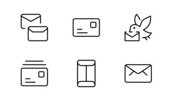 enveloppe Icônes, email et lettre icône ensemble vecteur illustration, contour modifiable.