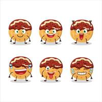 dessin animé personnage de takoyaki avec sourire expression vecteur