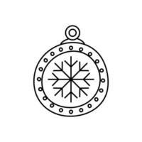 icône isolé de style de ligne de décoration de noël boule vecteur