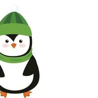 joyeux noël personnage de pingouin mignon vecteur