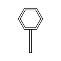 icône de style de ligne d'alerte de signalisation de bâton vecteur