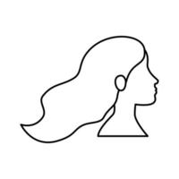 profil de l'icône de style de ligne de tête de femme vecteur