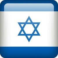 3d vecteur Israël drapeau brillant bouton. israélien nationale emblème. carré icône avec drapeau de Israël