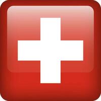 Suisse drapeau bouton. carré emblème de Suisse. vecteur Suisse drapeau, symbole. couleurs correctement.