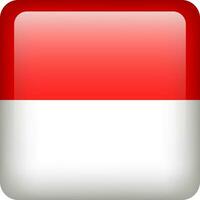 Indonésie drapeau bouton. carré emblème de Indonésie. vecteur Indonésie drapeau, symbole. couleurs correctement.