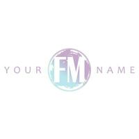 fm initiale logo aquarelle vecteur conception