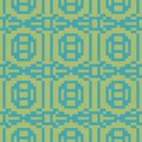 une pixel art modèle avec bleu et vert carrés vecteur