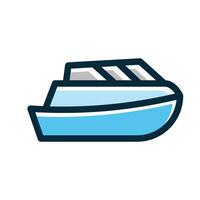 jouet bateau vecteur épais ligne rempli foncé couleurs Icônes pour personnel et commercial utiliser.