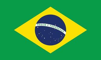 plat illustration de Brésil drapeau. Brésil drapeau conception. vecteur