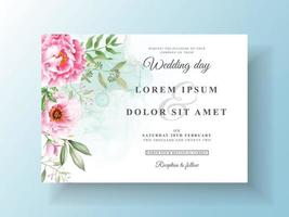 cartes d'invitation de mariage romantique aquarelle florale vecteur