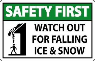 sécurité premier signe regarder en dehors pour chute la glace et neige vecteur