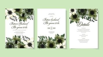 mariage botanique nuptiales inviter modèle de carte fleurs sauvages feuillage vecteur