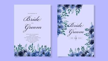modèle de carte d'invitation de mariage couronne de fleurs avec des fleurs de qualité supérieure vecteur