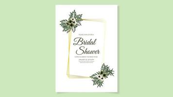 conception de carte d'invitation de douche nuptiale dans la conception florale de fleurs vecteur