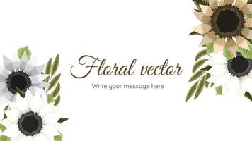 modèle de fond de fleur floral abstrait exquis avec place de texte vecteur