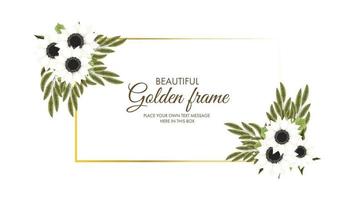 modèle de carte de cadre floral avec étiquette de fleurs pour invitation de mariage vecteur