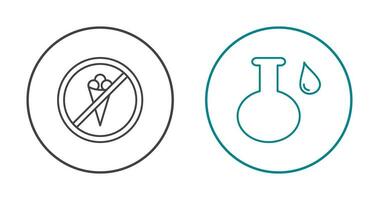 acide liquide et non crème glacée icône vecteur
