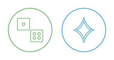 dé et diamant et icône vecteur