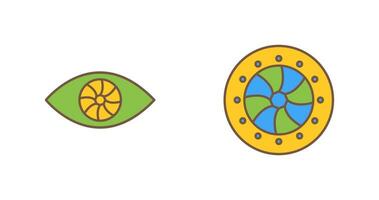 œil et optique diaphragme icône vecteur