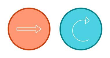 droite La Flèche et recharger icône vecteur