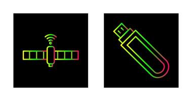 satellite et USB conduire icône vecteur